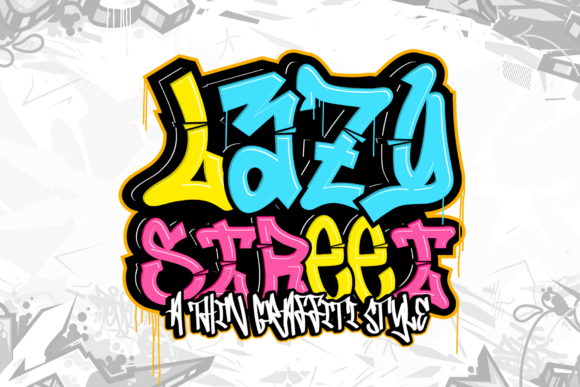 Lazy Street: Redefining Urban Typography with Refined Graffiti Aesthetics